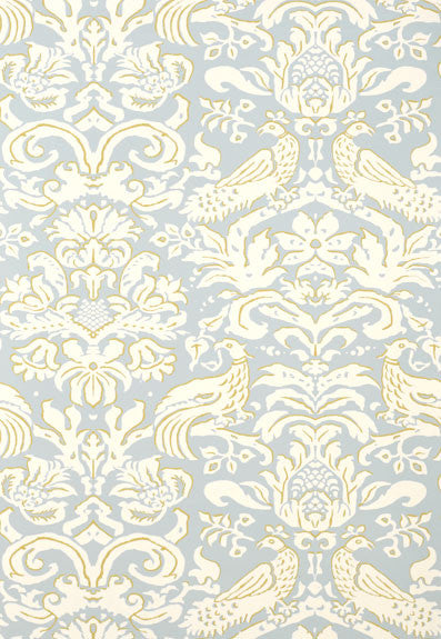 FSchumacher Wallpaper 5003610 Aldwyn Damask ROBIN'S Egg