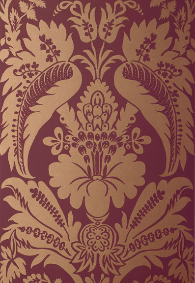 FSchumacher Wallpaper 5003734 Montebello Damask Mahogany
