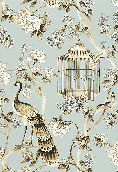 FSchumacher Wallpaper 5004080 Oiseaux Et Fleurs Mineral