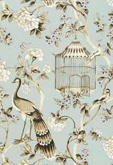 FSchumacher Wallpaper 5004080 Oiseaux Et Fleurs Mineral