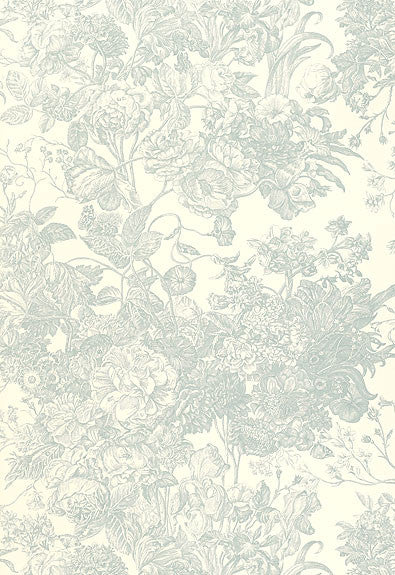 FSchumacher Wallpaper 5004094 Toile Florissante Aquamarine