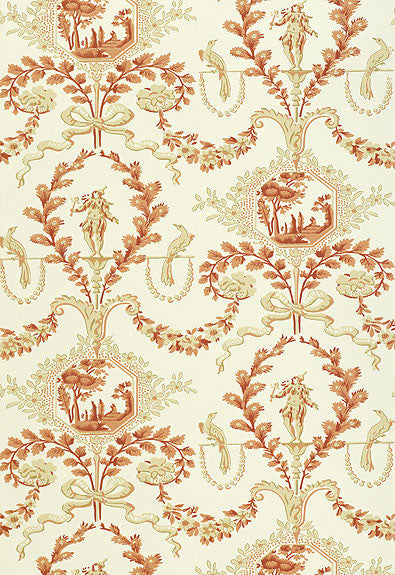 FSchumacher Wallpaper 5004111 Jester Arabesque Terra Cotta