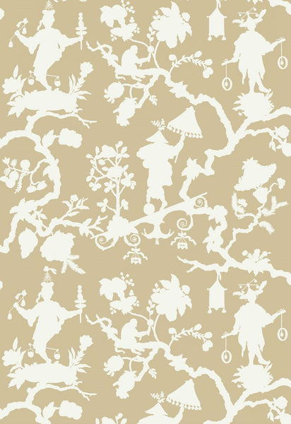 FSchumacher Wallpaper 5005150 Shantung Silhouette Print Sand