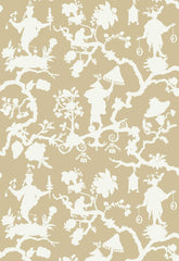 FSchumacher Wallpaper 5005150 Shantung Silhouette Print Sand