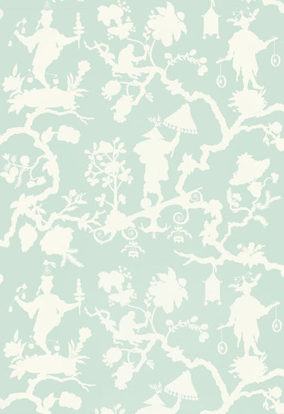 FSchumacher Wallpaper 5005153 Shantung Silhouette Print Mineral