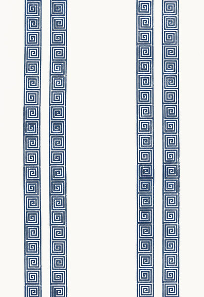 FSchumacher Wallpaper 5005361 Greek Key Stripe Navy