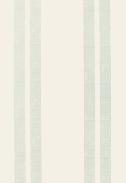 FSchumacher Wallpaper 5005362 Greek Key Stripe Water Blue