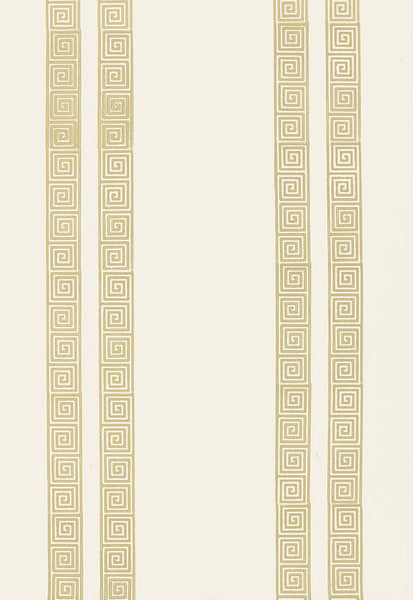FSchumacher Wallpaper 5005363 Greek Key Stripe Straw