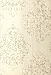 FSchumacher Wallpaper 5005660 Beaded Damask Alabaster