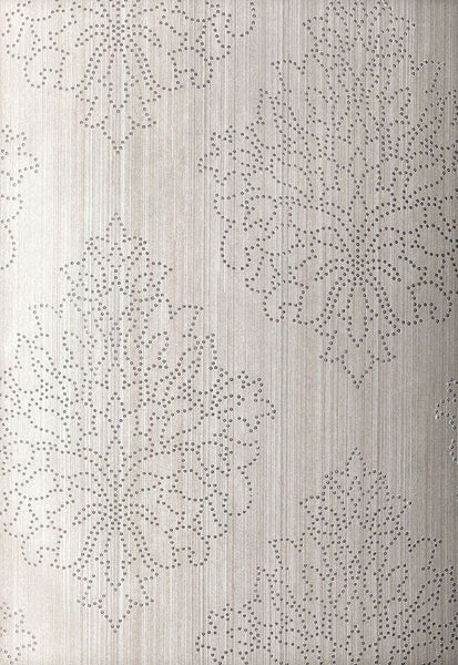 FSchumacher Wallpaper 5005662 Beaded Damask Zinc