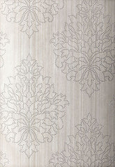 FSchumacher Wallpaper 5005662 Beaded Damask Zinc