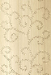 FSchumacher Wallpaper 5005702 Raindrop Scroll White Gold
