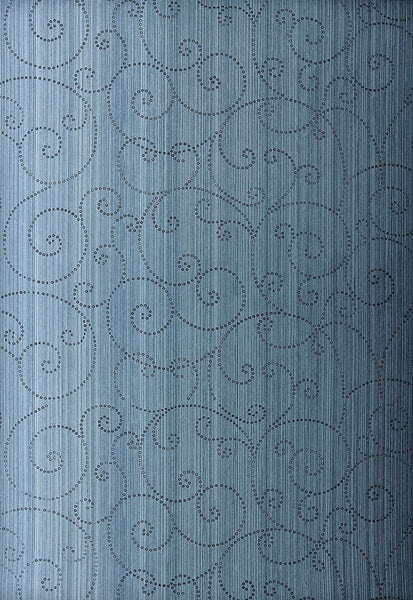 FSchumacher Wallpaper 5005722 Beaded Scroll Peacock