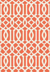 FSchumacher Wallpaper 5005800 Imperial Trellis II Ivory, Mandarin