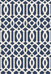 FSchumacher Wallpaper 5005801 Imperial Trellis II Ivory, Navy