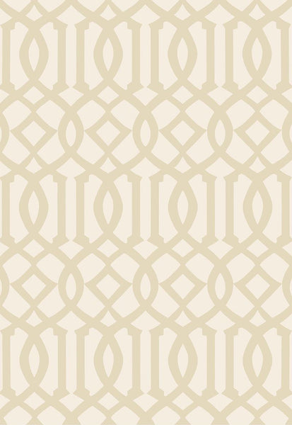 FSchumacher Wallpaper 5005802 Imperial Trellis II Sand, Ivory