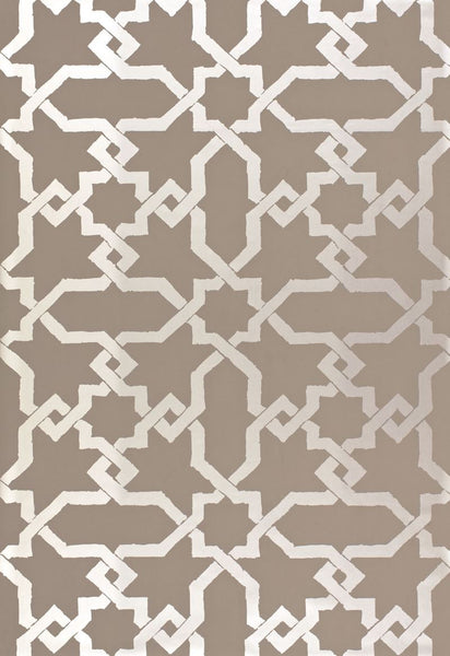 FSchumacher Wallpaper 5005922 Cordoba Taupe, Silver