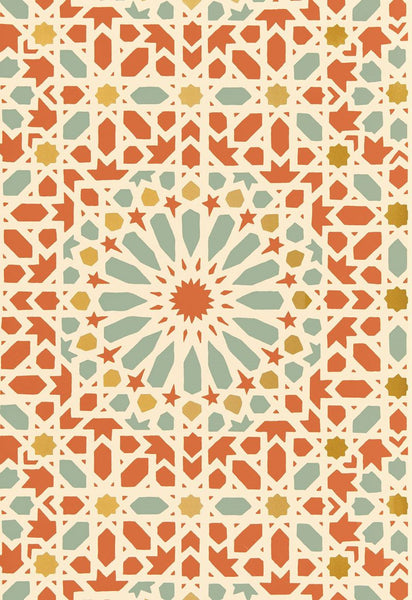 FSchumacher Wallpaper 5005962 Nasrid Palace Mosaic Persimmon