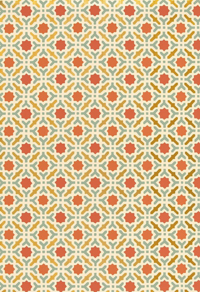 FSchumacher Wallpaper 5005972 Serallo Mosaic Persimmon