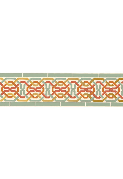 FSchumacher Wallpaper 5006022 Darro Mosaic Border Persimmon