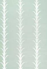 FSchumacher Wallpaper 5006053 Acanthus Stripe Seaglass &amp; Chalk