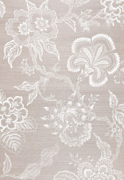 FSchumacher Wallpaper 5006091 Hothouse Flowers Sisal Haze &amp; Chalk