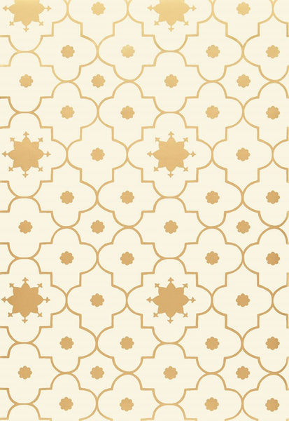FSchumacher Wallpaper 5006624 Taj Trellis Burnished Gilt