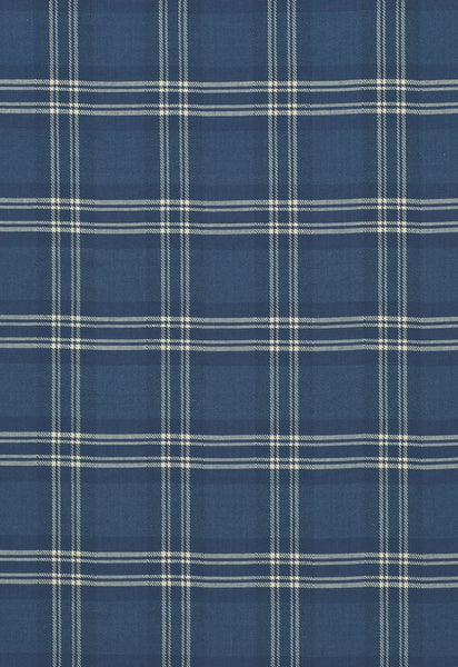FSchumacher Fabric 50204 Check Rustique Atlantic Blue