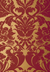 FSchumacher Wallpaper 529195 Fiorella Damask Red On Gold