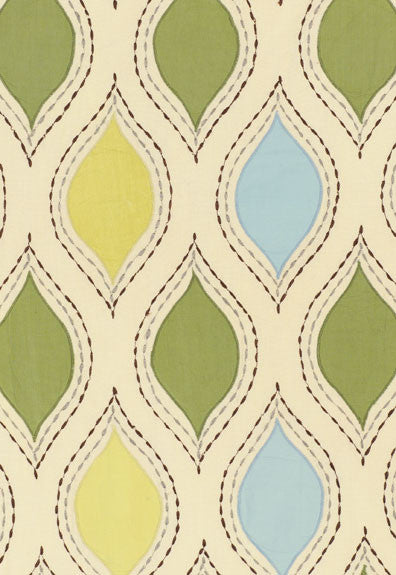 FSchumacher Fabric 54780 LET'S Dance Chartreuse &amp; Sky