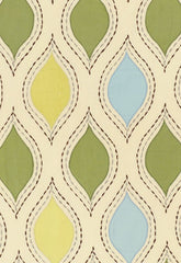 FSchumacher Fabric 54780 LET'S Dance Chartreuse &amp; Sky