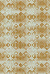 FSchumacher Fabric 54954 Chinois Fret Tobacco, Aqua