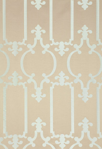 FSchumacher Fabric 55860 Ornamental Silk Silvered Aqua