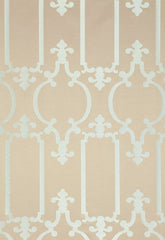 FSchumacher Fabric 55860 Ornamental Silk Silvered Aqua