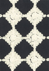 FSchumacher Fabric 55870 Rosette Embroidery Charcoal