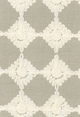 FSchumacher Fabric 55871 Rosette Embroidery Linen