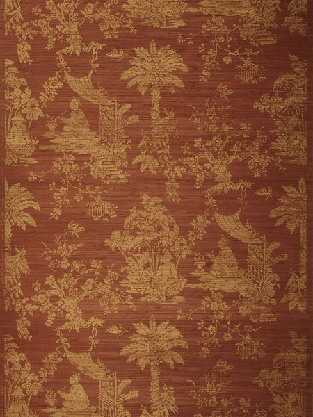 Stroheim Wallpaper 6039102 2653E Hangzhou Jute S0350 Crimson