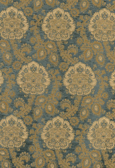 FSchumacher Fabric 62161 Sanderling Paisley Aegean