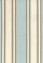 FSchumacher Fabric 62984 Seneca Cotton Stripe Aqua, Mocha