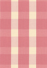 FSchumacher Fabric 63022 Avon Gingham Plaid Raspberry, Ivory