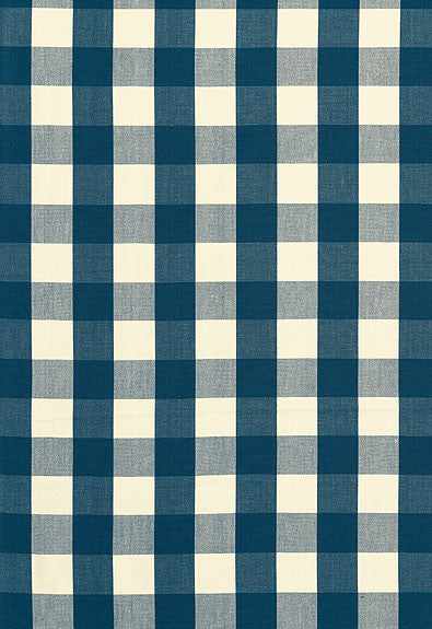 FSchumacher Fabric 63039 Camden Cotton Check Indigo