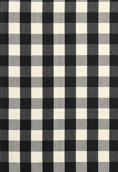 FSchumacher Fabric 63042 Camden Cotton Check Ebony