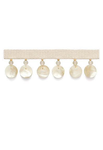 FSchumacher Fabric Trim 63070 Bali Shell Fringe Vanilla