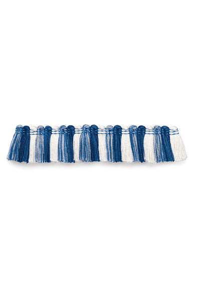 FSchumacher Fabric Trim 63120 Biarritz Ruche Marine