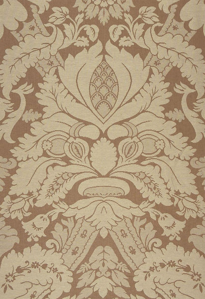FSchumacher Fabric 63592 Fitzroy Linen Damask Camel
