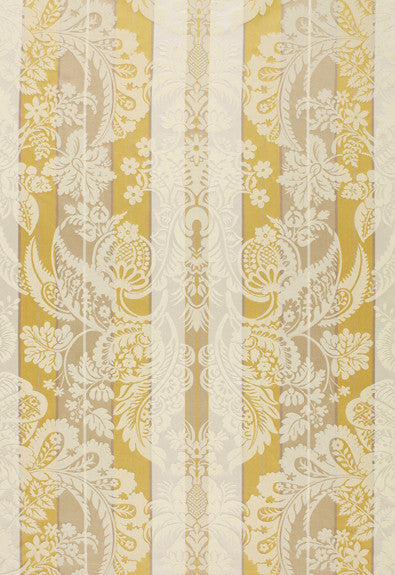 FSchumacher Fabric 64393 Savannah Imberline Damask Chardonnay