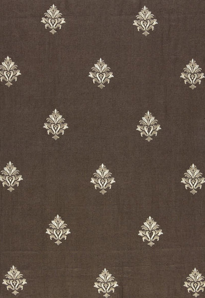 FSchumacher Fabric 64722 Lorenzo Embroidery Coffee Bean