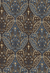 FSchumacher Fabric 64812 Maharajah Crewel Embroidery Indigo