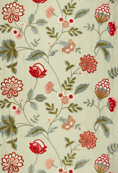 FSchumacher Fabric 64843 Palampore Embroidery Celadon