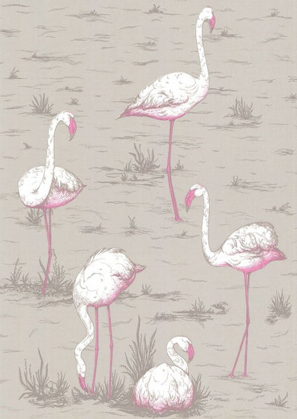 Cole & Son Wallpaper 66/6042.CS Flamingos Grey